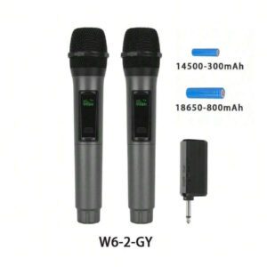Microphone sans fil portatif, microphone portatif rechargeable, batterie de 8 heures pour diffusion en direct/karaoké/réunion, prêt à l'emploi
