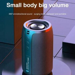 Haut-parleurs sans fil portables ZEALOT, enceinte étanche IPX5, mini enceinte sans fil 5.0 de 8 W, autonomie 5-8h, batterie 1800 mAh, stéréo, avec micro/carte TF/USB/AUX, pour la maison/extérieur, compatible iOS et Android