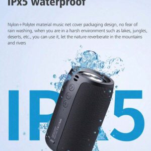 Haut-parleurs sans fil portables ZEALOT, enceinte étanche IPX5, mini enceinte sans fil 5.0 de 8 W, autonomie 5-8h, batterie 1800 mAh, stéréo, avec micro/carte TF/USB/AUX, pour la maison/extérieur, compatible iOS et Android
