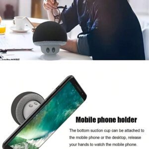 1 pièce Haut-parleur sans fil étanche pour salle de bain, coque étanche, éclairage RVB ambiance lumière arc-en-ciel, qualité sonore haute définition, microphone, peut répondre aux appels, longue durée de la batterie, réponse au rythme, grande ventouse montée au mur, support de téléphone double fonction, compact et portable, texture agréable à la peau