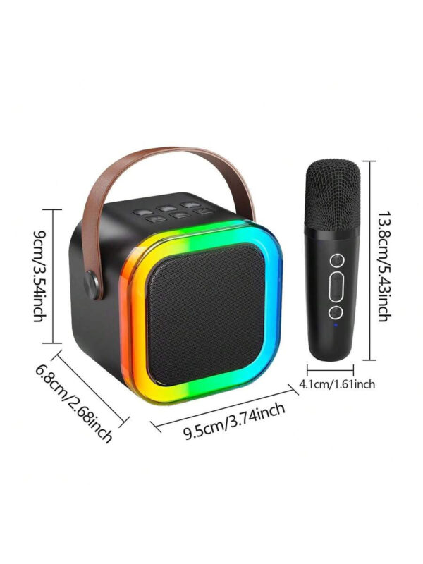 Enceinte karaoké sans fil portable avec microphone sans fil, système d'enceintes KTV stéréo HIFI, enceinte sans fil avec lumières LED RVB colorées, voix modifiée, machine à karaoké pour l'extérieur, les sports, les voyages, le meilleur cadeau pour les fêtes à la maison, cadeau d'anniversaire – Image 13