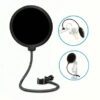 Filtre anti-pop professionnel pour microphone, avec fixation flexible à col de cygne 360° et double couche de filtre anti-bruit pour karaoké, streaming et enregistrement de podcast
