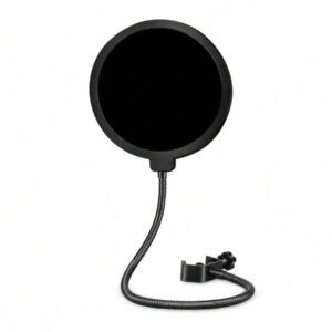 Filtre anti-pop professionnel pour microphone, avec fixation flexible à col de cygne 360° et double couche de filtre anti-bruit pour karaoké, streaming et enregistrement de podcast
