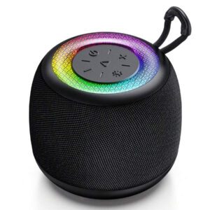 JYX JYX Mini enceinte Bluetooth portable (bleu), enceinte Bluetooth, 24 heures d'autonomie de la batterie, lumières LED, fonction TWS, emplacement pour carte TF, profitez de la musique à tout moment, n'importe où.