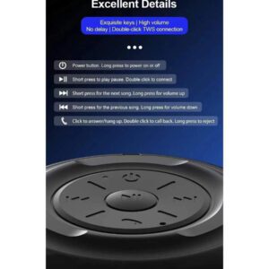 Lenovo Haut-parleur portable Bluetooth V5.0 Lenovo K3 Pro, lecteur de musique, haut-parleurs sans fil stéréo surround