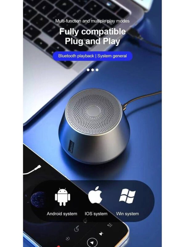 Lenovo Haut-parleur portable Bluetooth V5.0 Lenovo K3 Pro, lecteur de musique, haut-parleurs sans fil stéréo surround – Image 8