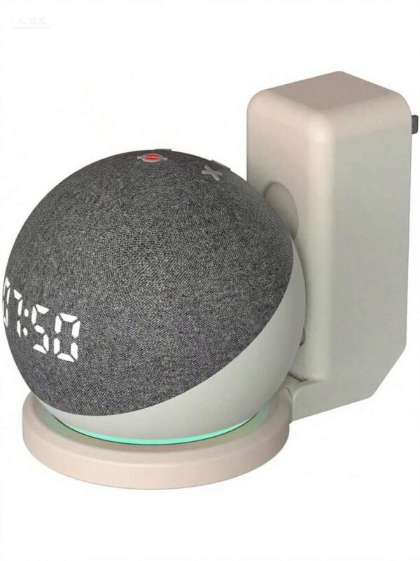 Support mural pour Dot 4e et 5e génération, un accessoire gain de place avec gestion des câbles pour vos enceintes intelligentes Echo Smart Home, cache les fils désordonnés – Image 2