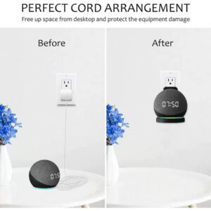 Support mural pour Dot 4e et 5e génération, un accessoire gain de place avec gestion des câbles pour vos enceintes intelligentes Echo Smart Home, cache les fils désordonnés