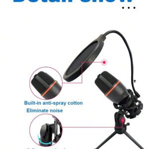 Microphone à condensateur de jeu esport avec prise USB