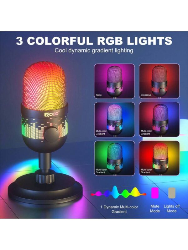 RODD RODD AK-1i, microphone RVB pour ordinateur, doublage, diffusion en direct et jeux – Image 5