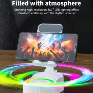 Support pliable réglable à 360° pour téléphone/tablette + Power Bank + Haut-parleur Bluetooth multifonction avec éclairage d'ambiance - un accessoire indispensable pour les personnes paresseuses