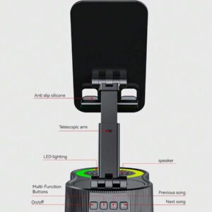 Support pliable réglable à 360° pour téléphone/tablette + Power Bank + Haut-parleur Bluetooth multifonction avec éclairage d'ambiance - un accessoire indispensable pour les personnes paresseuses