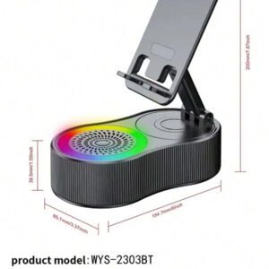 Support pliable réglable à 360° pour téléphone/tablette + Power Bank + Haut-parleur Bluetooth multifonction avec éclairage d'ambiance - un accessoire indispensable pour les personnes paresseuses
