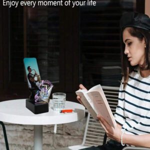 Support pliable réglable à 360° pour téléphone/tablette + Power Bank + Haut-parleur Bluetooth multifonction avec éclairage d'ambiance - un accessoire indispensable pour les personnes paresseuses