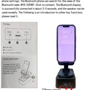 Support pliable réglable à 360° pour téléphone/tablette + Power Bank + Haut-parleur Bluetooth multifonction avec éclairage d'ambiance - un accessoire indispensable pour les personnes paresseuses