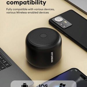HYUNDAI Enceinte Bluetooth mini HYUNDAI HY-X6, son stéréo haute qualité HIFI, longue durée de vie de la batterie, enceinte sans fil portable et étanche pour l'extérieur, convient pour les smartphones, ordinateurs portables et tablettes