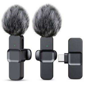 Microphone cravate sans fil professionnel pour smartphone, microphone sans fil plug-and-play pour enregistrement vidéo/audio, micro cravate clip-on pour interview/vlog/enseignement