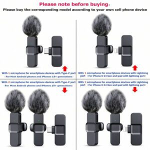 Microphone cravate sans fil professionnel pour smartphone, microphone sans fil plug-and-play pour enregistrement vidéo/audio, micro cravate clip-on pour interview/vlog/enseignement