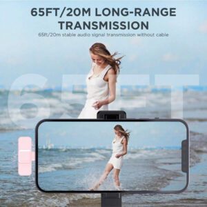 Microphone cravate sans fil professionnel pour smartphone, microphone sans fil plug-and-play pour enregistrement vidéo/audio, micro cravate clip-on pour interview/vlog/enseignement