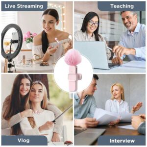 Microphone cravate sans fil professionnel pour smartphone, microphone sans fil plug-and-play pour enregistrement vidéo/audio, micro cravate clip-on pour interview/vlog/enseignement