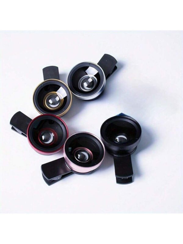 1 kit d'objectif d'appareil photo pour smartphone 2 en 1 avec clip, objectif grand angle ultra-large en verre de 37 mm 0,45X, objectif macro, version argent, objectif grand angle ultra-large UV49 Ã  mise au point micro, amÃ©liore les effets photographiques â€“ Image 3