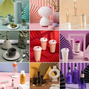 4 pièces Panneaux de fond de couleur unie mate en PVC, idéaux pour les petits produits, les cosmétiques, les aliments et la prise de vue en portrait