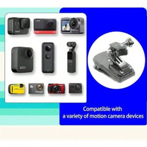Support de sac à dos avec clip de sac 360° et adaptateur de trépied à dégagement rapide compatible avec Go Por Hero 12 11 10 9 8 7 6 et plus (Noir)
