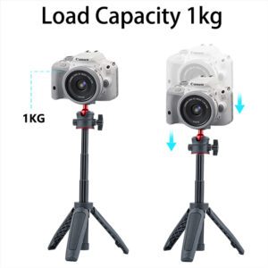 Mini trépied rotatif à 360 degrés, portable, pour micro-caméra SLR, Gopro Vlog, téléphone portable, DJI Action, Insta360X3, noir