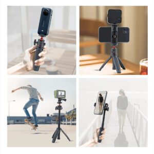 Mini trépied rotatif à 360 degrés, portable, pour micro-caméra SLR, Gopro Vlog, téléphone portable, DJI Action, Insta360X3, noir