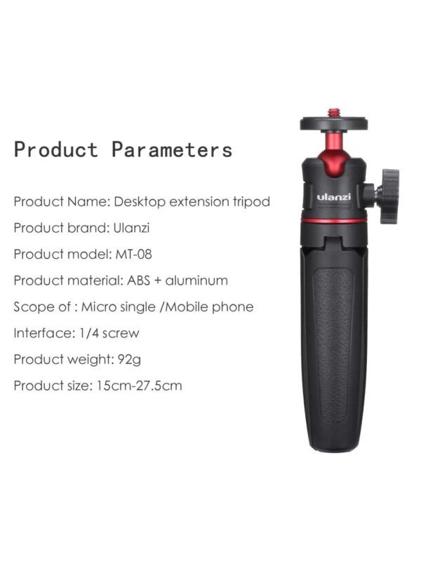 Ensemble trÃ©pied vlog pour tÃ©lÃ©phone DSLR SLR Ulanzi MT-08 KIT avec support de montage de chaussure froide pour tÃ©lÃ©phone pour microphone LED lumiÃ¨re mini trÃ©pied compatible avec l'iPhone 13 â€“ Image 3