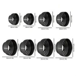 Parasoleil en caoutchouc pliable 49/52/55/58/62/67/72/77 mm pour objectif d'appareil photo reflex numérique Canon Nikon avec filetage de filtre