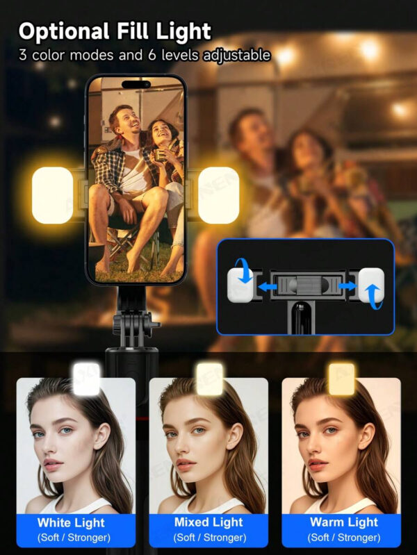 AXNEN 67" Perche Selfie Bluetooth TrÃ©pied DÃ©tachable TÃ©lÃ©commande, TrÃ©pied TÃ©lÃ©phone Portable Extensible et Support 3 en 1, Pour la Diffusion en Direct et la Photographie, Compatible avec 16/15/14 Pro Max/14 Pro/14/14 Plus/13 Pro Max/13 Pro, Galaxy S22 â€“ Image 4