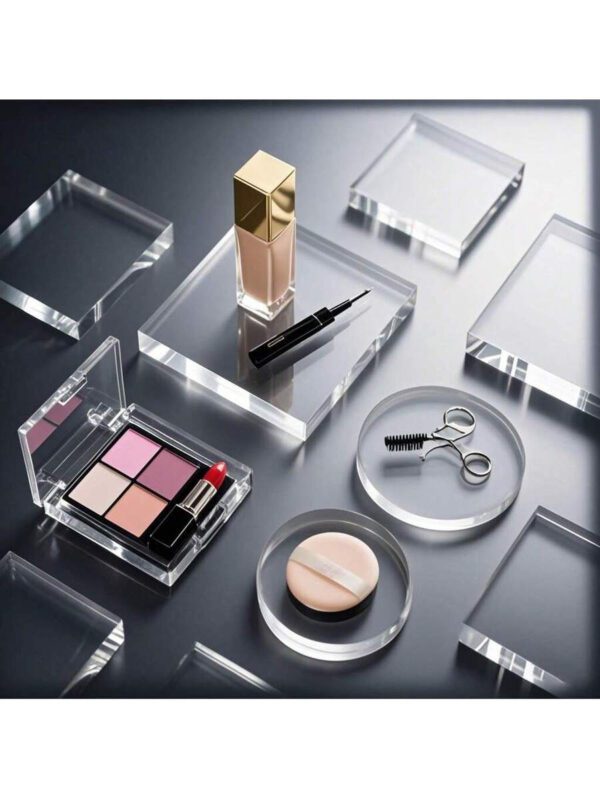 3 piÃ¨ces Supports de photographie en acrylique pour la mise en scÃ¨ne. Blocs de fond plat pour mariage. Bloc de timbre clair pour l'affichage, l'art des ongles, les bijoux et la photographie de fond â€“ Image 2