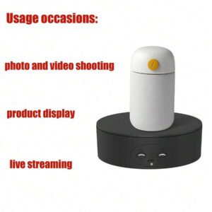 Plateau tournant électrique de 5,1 pouces/13 cm pour prise de vue panoramique 360 degrés, charge de 8,8 lb/4 kg, base rotative réglable 360 degrés pour la photographie, les bijoux, les modèles 3D, les montres, alimentation par batterie/USB, plateau tournant motorisé