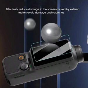 OUKNOEO 2 pièces Lentille en verre trempé + Film d'écran Couverture complète Compatible avec OSMO Pocket 3 2 Série Anti-empreintes digitales, Installation sans bulles, Résistant aux rayures, Facile à installer avec un artefact de positionnement