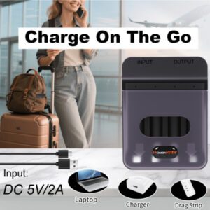 powerKAN Chargeur de piles AA POWERKAN, peut charger 1 à 4 piles rechargeables NiMH AA et AAA de 1,2 V en même temps, avec sortie USB, chargeur de piles AA et AAA portable