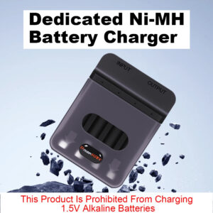 powerKAN Chargeur de piles AA POWERKAN, peut charger 1 à 4 piles rechargeables NiMH AA et AAA de 1,2 V en même temps, avec sortie USB, chargeur de piles AA et AAA portable