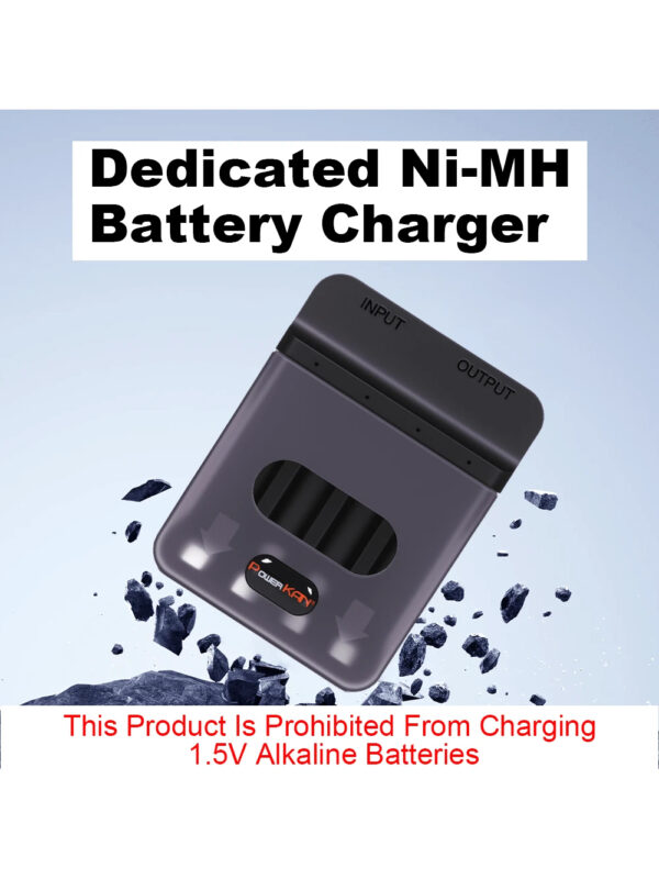powerKAN Chargeur de piles AA POWERKAN, peut charger 1 Ã  4 piles rechargeables NiMH AA et AAA de 1,2 V en mÃªme temps, avec sortie USB, chargeur de piles AA et AAA portable â€“ Image 7