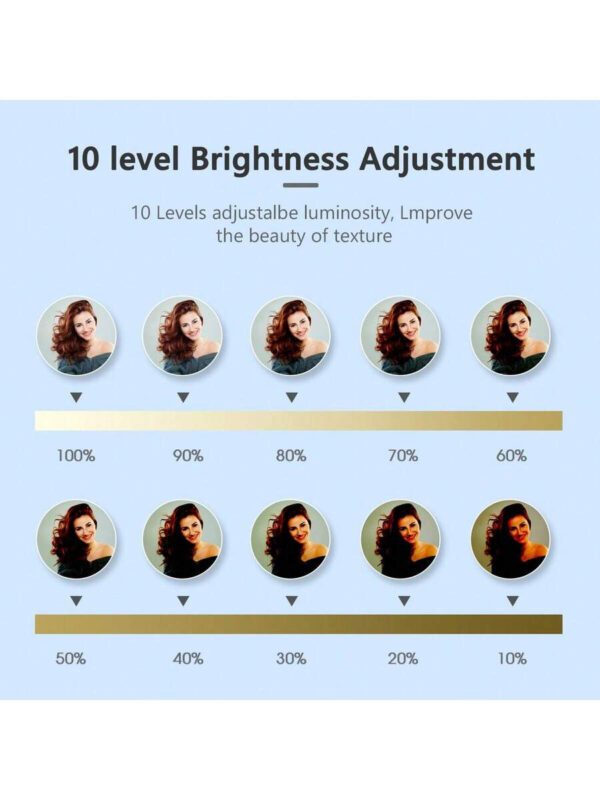 Anneau lumineux de 10 pouces avec trÃ©pied, anneau lumineux LED selfie avec trÃ©pied extensible et support pour tÃ©lÃ©phone pour diffusion en direct/maquillage/vidÃ©o, compatible avec tous les tÃ©lÃ©phones â€“ Image 4