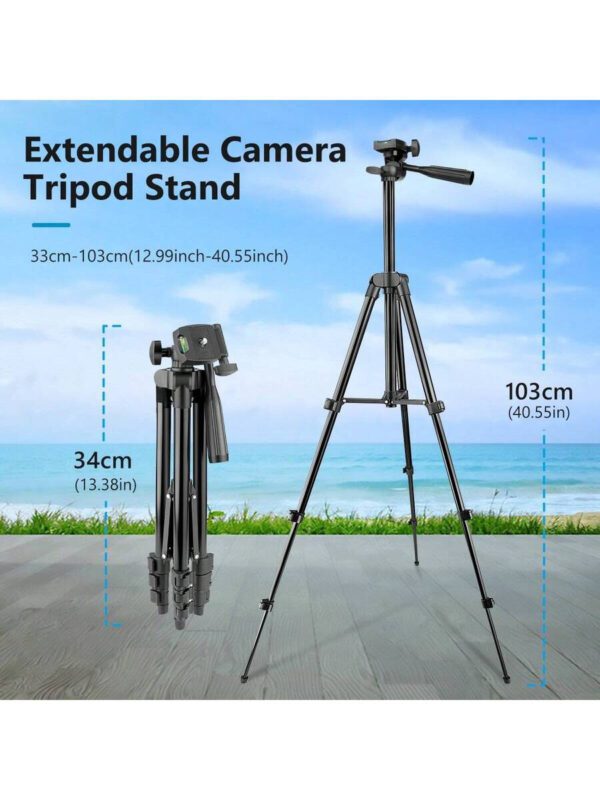 Anneau lumineux de 10 pouces avec trÃ©pied, anneau lumineux LED selfie avec trÃ©pied extensible et support pour tÃ©lÃ©phone pour diffusion en direct/maquillage/vidÃ©o, compatible avec tous les tÃ©lÃ©phones â€“ Image 9