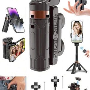 Mini trépied de poche flexible en aluminium avec rotation à 360°, bâton à selfie 3 en 1. Support de téléphone portable extensible avec bouton-poussoir, télécommande amovible. Taille de poche, équipement de photographie de voyage ultime