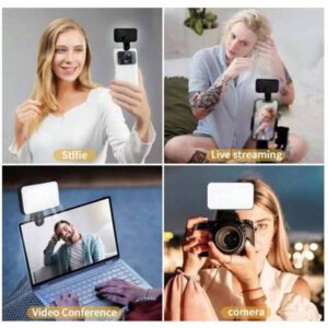 1 pièce Lampe d'appoint LED pour selfie, mini lampe d'appoint portable à clip, lampe d'appoint LED pour selfie, pour téléphones portables et ordinateurs, maquillage, conférences Zoom, diffusion en direct, Vlog, selfies parfaits et appels vidéo 250mAh