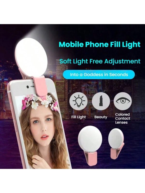 1 piÃ¨ce Lampe d'appoint LED pour selfie, mini lampe d'appoint portable Ã  clip, lampe d'appoint LED pour selfie, pour tÃ©lÃ©phones portables et ordinateurs, maquillage, confÃ©rences Zoom, diffusion en direct, Vlog, selfies parfaits et appels vidÃ©o 250mAh â€“ Image 12