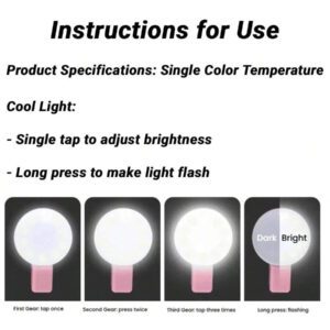 1 pièce Lampe d'appoint LED pour selfie, mini lampe d'appoint portable à clip, lampe d'appoint LED pour selfie, pour téléphones portables et ordinateurs, maquillage, conférences Zoom, diffusion en direct, Vlog, selfies parfaits et appels vidéo 250mAh