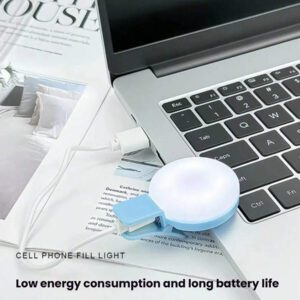1 pièce Lampe d'appoint LED pour selfie, mini lampe d'appoint portable à clip, lampe d'appoint LED pour selfie, pour téléphones portables et ordinateurs, maquillage, conférences Zoom, diffusion en direct, Vlog, selfies parfaits et appels vidéo 250mAh