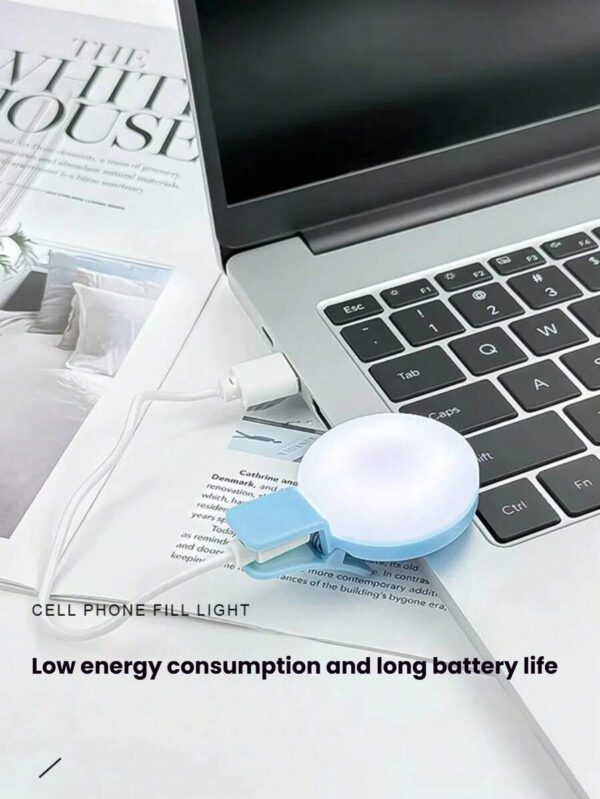 1 piÃ¨ce Lampe d'appoint LED pour selfie, mini lampe d'appoint portable Ã  clip, lampe d'appoint LED pour selfie, pour tÃ©lÃ©phones portables et ordinateurs, maquillage, confÃ©rences Zoom, diffusion en direct, Vlog, selfies parfaits et appels vidÃ©o 250mAh â€“ Image 18