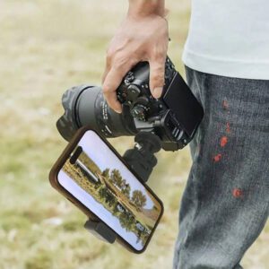 Clip de support multifonctionnel pour téléphone portable sur griffe flash, convient aux appareils photo hybrides et reflex numériques