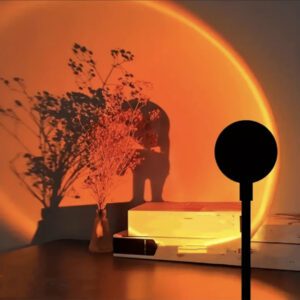 1 pièce Lampe de photographie USB noire avec lumière rouge coucher de soleil, convient pour la prise de vue et l'ambiance de festival.