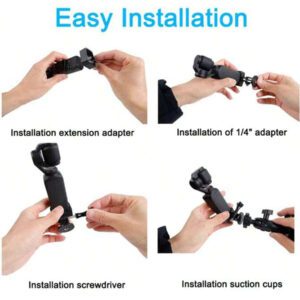 Support à ventouse Osmo Pocket 3, kit de support pour pare-brise et tableau de bord de voiture avec adaptateur d'extension pour caméra Osmo Pocket 3