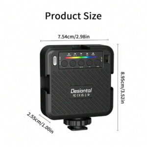 desiontal Desiontal IReal X1 Lampe vidéo portable de remplissage pour téléphone, pour prise de vue extérieure. 9 effets d'éclairage, port 1/4 en bas, 3 bottes peuvent être épissées. Diffusion en direct extérieure, production de vidéos courtes et prises de vue commerciales